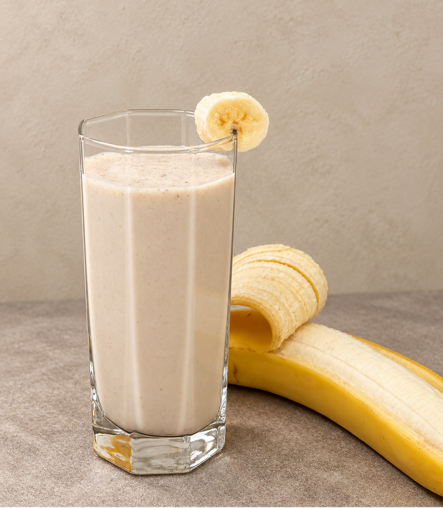 Banana vegan protein shake smoothie