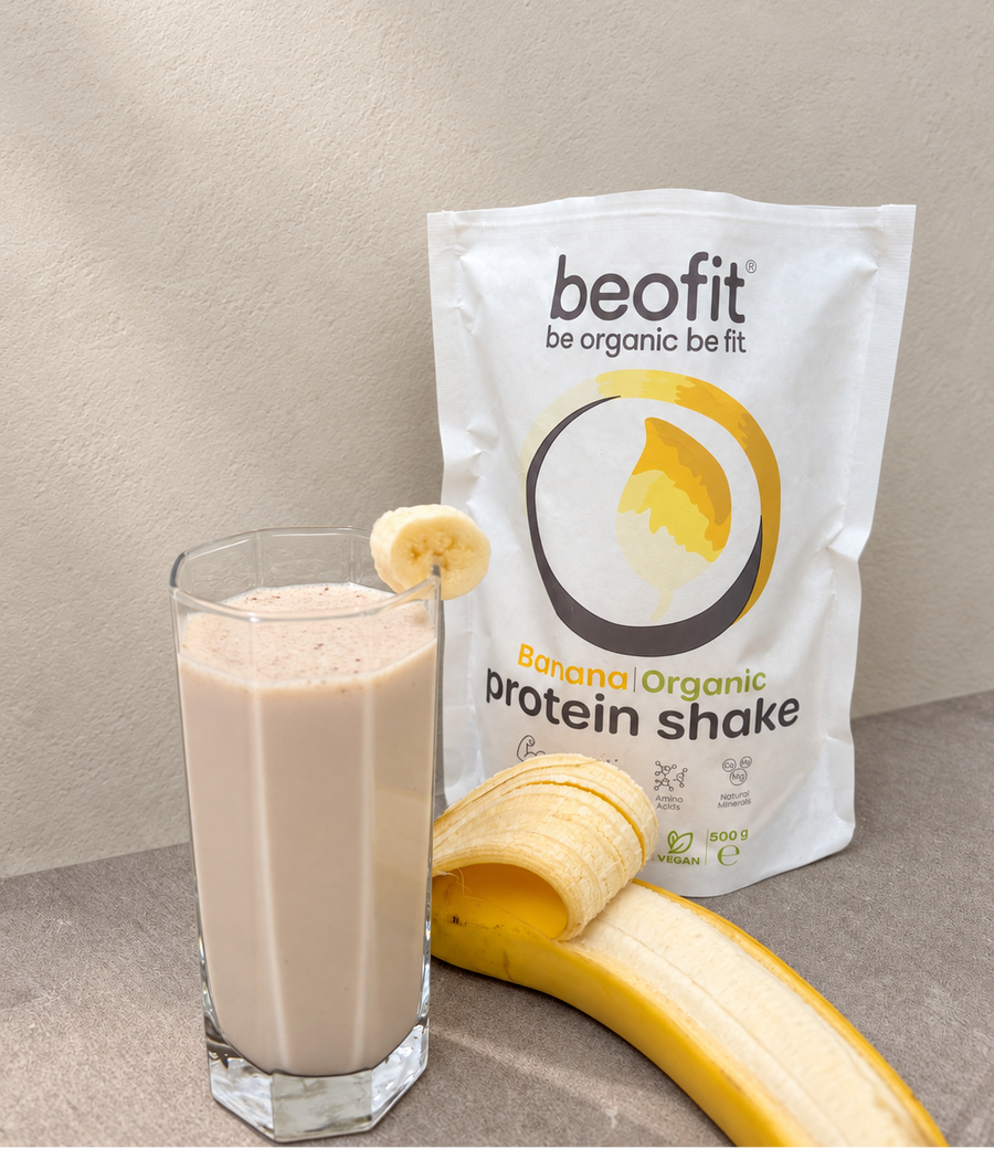 Beofit organic vegan banana protein shake 500g