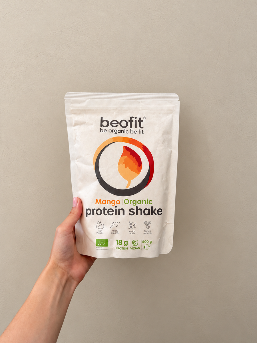 Beofit organic vegan mango plant-based protein shake 500 g